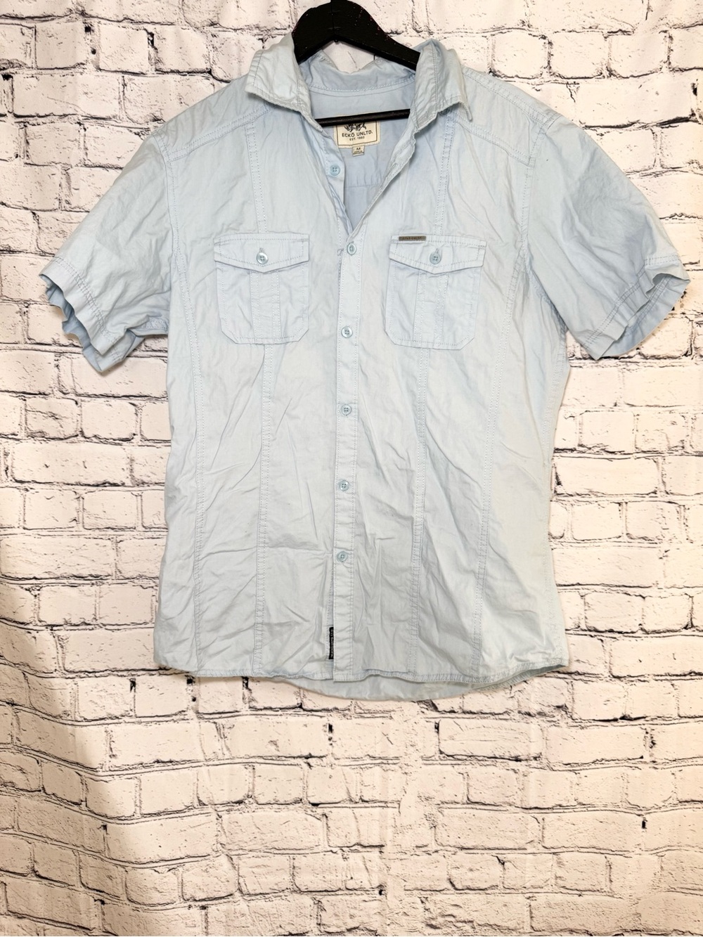 Echo. Blue button down. Size M